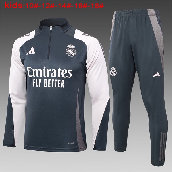 Bambino Felpa Allenamento Real Madrid 24/25 Grigio